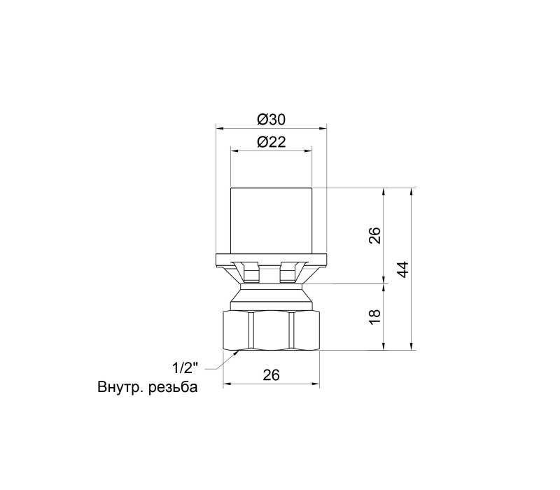 Переходник пресс Icma 20х1/2" ВР №401 SD00007152