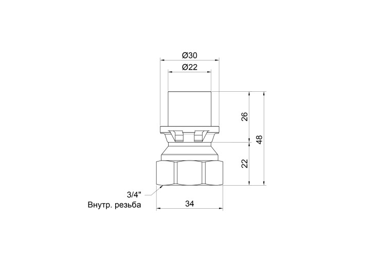 Переходник пресс Icma 20х3/4" ВР №401 SD00007080 Переходник пресс Icma 20х3/4" ВР №401 SD00007080