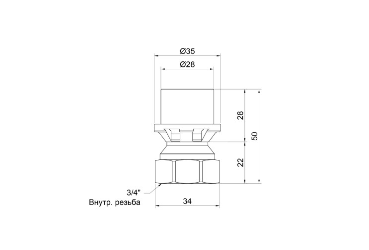 Переходник пресс Icma 26х3/4" ВР №401 SD00007081 Переходник пресс Icma 26х3/4" ВР №401 SD00007081