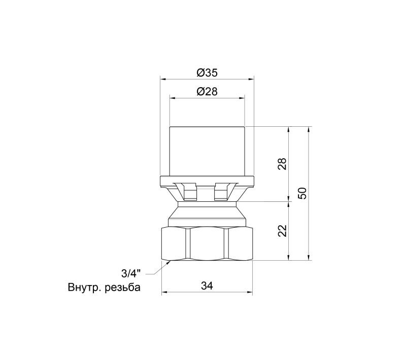 Переходник пресс Icma 26х3/4" ВР №401 SD00007081