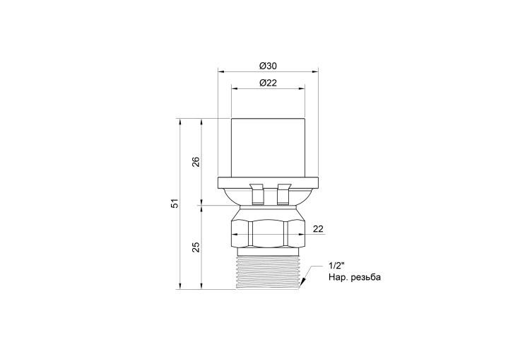 Переходник пресс Icma 20х1/2" НР №402 SD00007229 Переходник пресс Icma 20х1/2" НР №402 SD00007229