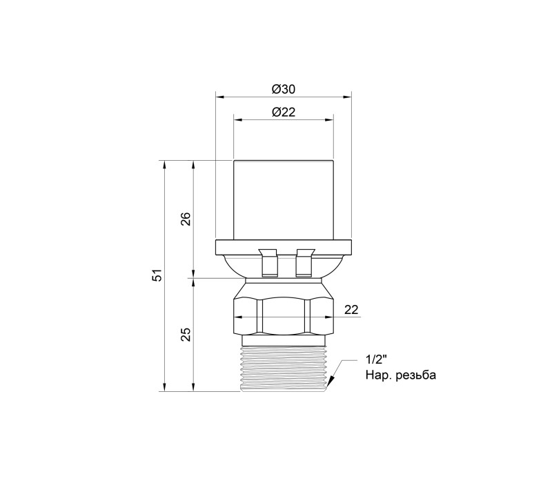 Перехідник прес Icma 20х1/2" ЗР №402 SD00007229 Перехідник прес Icma 20х1/2" ЗР №402 SD00007229