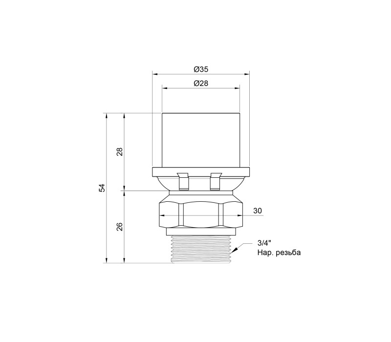 Перехідник прес Icma 26х3/4" ЗР №402 SD00007231 Перехідник прес Icma 26х3/4" ЗР №402 SD00007231