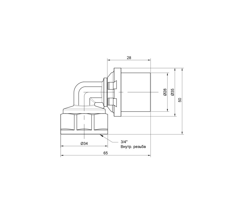 Уголок пресс Icma 26х3/4" ВР №405 SD00009794 Уголок пресс Icma 26х3/4" ВР №405 SD00009794