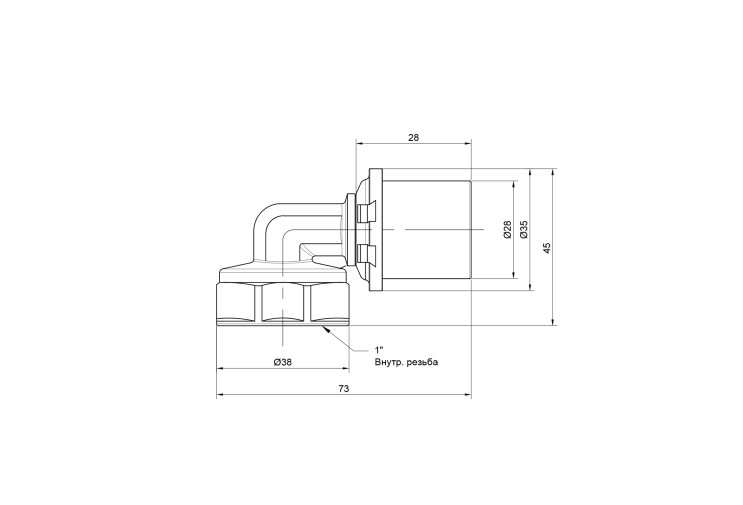Уголок пресс Icma 26х1" ВР №405 SD00009791