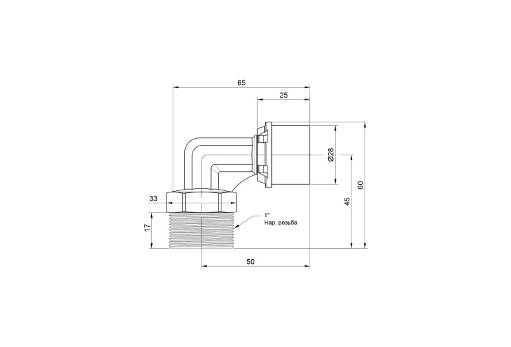 Уголок пресс Icma 26х1" НР №404 SD00009826 Уголок пресс Icma 26х1" НР №404 SD00009826
