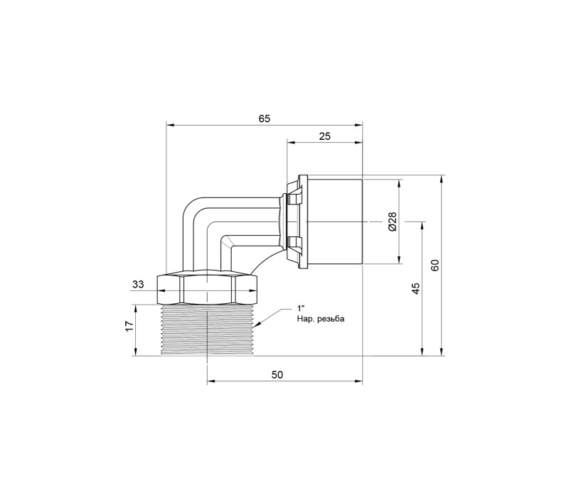 Уголок пресс Icma 26х1" НР №404 SD00009826 Уголок пресс Icma 26х1" НР №404 SD00009826
