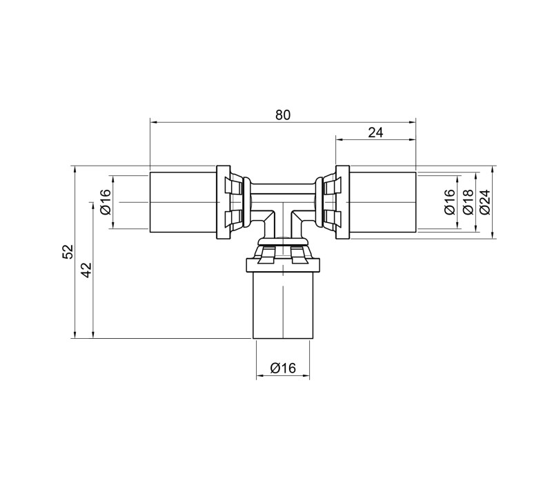 Тройник пресс Icma 16 №406 SD00009023 Тройник пресс Icma 16 №406 SD00009023