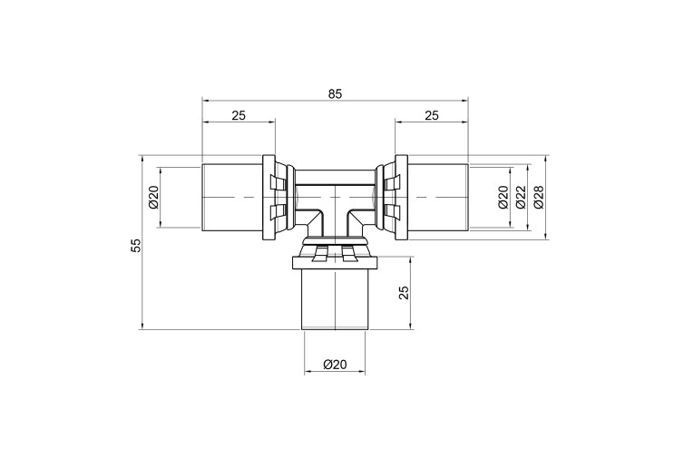 Тройник пресс Icma 20х20х20 №406 SD00009052