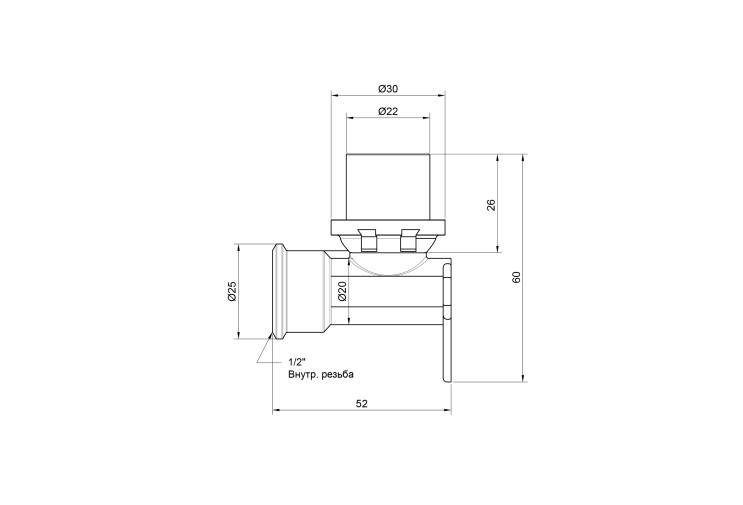 Уголок пресс Icma 16х1/2" ВР настенный №410 SD00009780 Уголок пресс Icma 16х1/2" ВР настенный №410 SD00009780