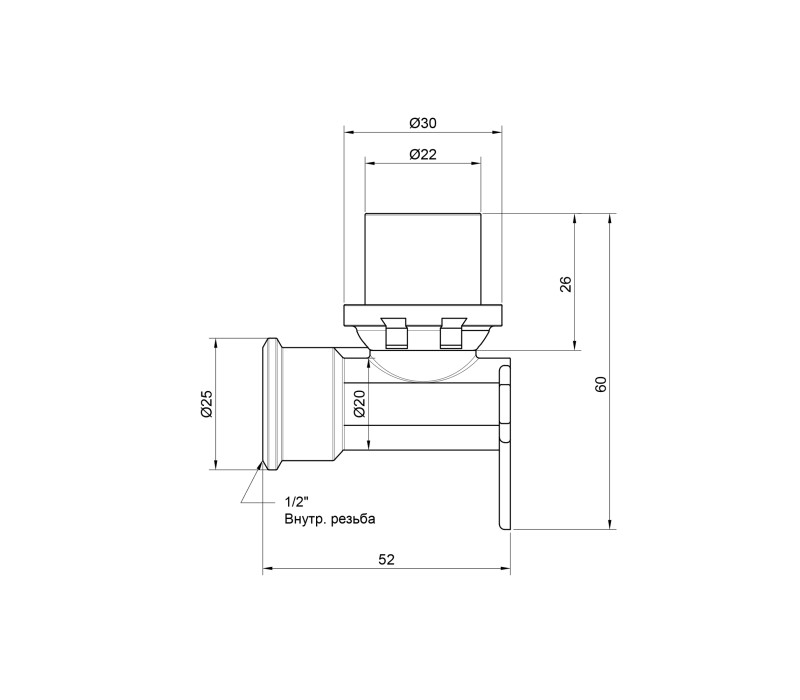 Уголок пресс Icma 16х1/2" ВР настенный №410 SD00009780 Уголок пресс Icma 16х1/2" ВР настенный №410 SD00009780