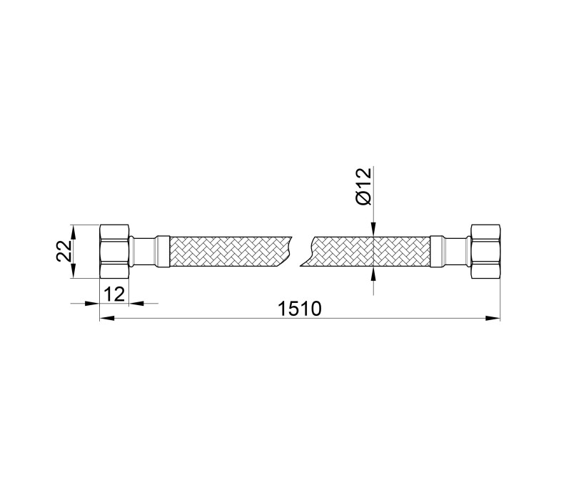 Гнучка підводка для води SD Plus 150 см ГГ SD397W150 SD00010899