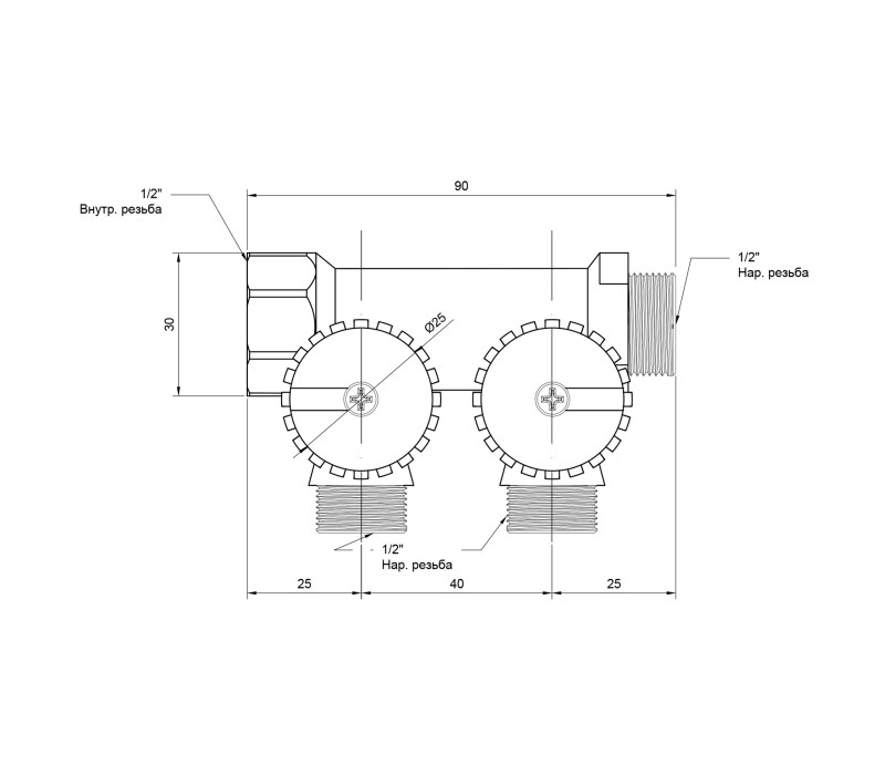 Коллектор Icma 1" 2 выхода №227 SD00005163 Коллектор Icma 1" 2 выхода №227 SD00005163