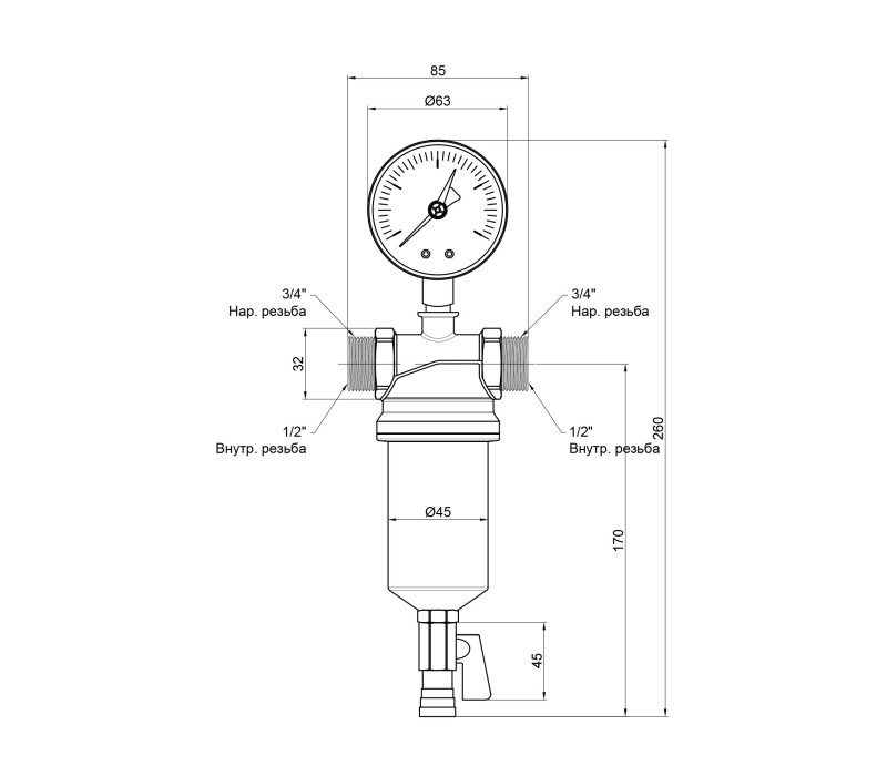Фильтр самопромывной Icma 1/2" №750 SD00008257
