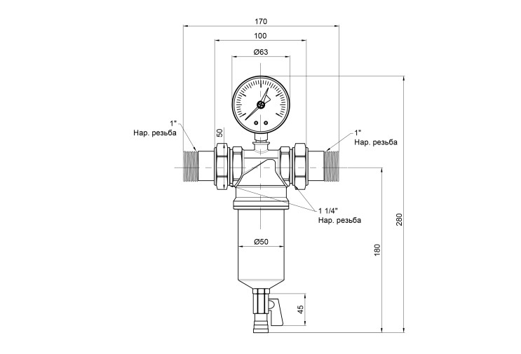 Самопромивний фільтр Icma 1" 1/4 №751 SD00008248 Самопромивний фільтр Icma 1" 1/4 №751 SD00008248