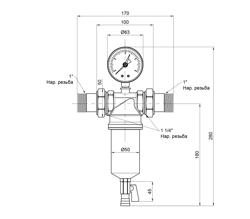 Самопромивний фільтр Icma 1" 1/4 №751 SD00008248 Самопромивний фільтр Icma 1" 1/4 №751 SD00008248