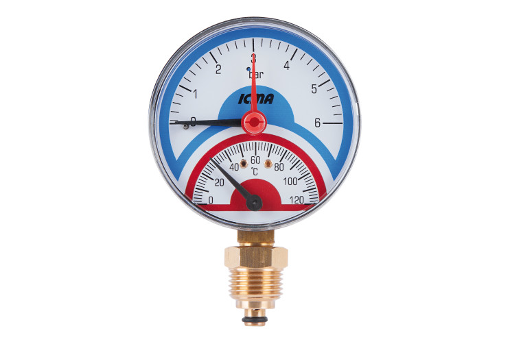 Термоманометр Icma 1/2" 0-6 бар, нижнее подключение №258 SD00008817