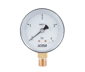 Манометр Icma 1/4" 0-4 бар, нижнє підключення №244