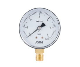 Манометр Icma 1/4" 0-10 бар, нижнє підключення №244 Манометр Icma 1/4" 0-10 бар, нижнє підключення №244
