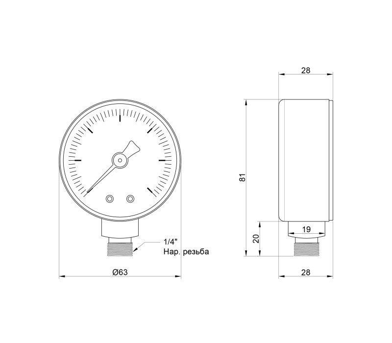 Манометр Icma 1/4" 0-10 бар, нижнє підключення №244 SD00006088 Манометр Icma 1/4" 0-10 бар, нижнє підключення №244 SD00006088