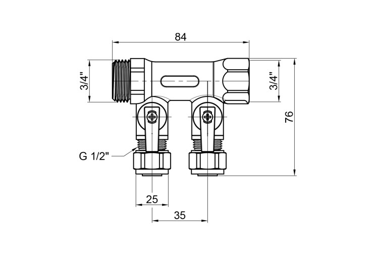 Коллектор SD Plus 3/4" 2 выхода SD231W2 SD00005178 Коллектор SD Plus 3/4" 2 выхода SD231W2 SD00005178
