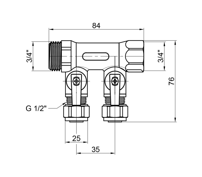 Коллектор SD Plus 3/4" 2 выхода SD231W2 SD00005178 Коллектор SD Plus 3/4" 2 выхода SD231W2 SD00005178