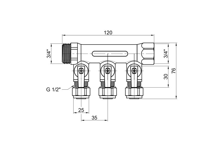 Коллектор SD Plus 3/4" 3 выхода SD231W3 SD00005183 Коллектор SD Plus 3/4" 3 выхода SD231W3 SD00005183