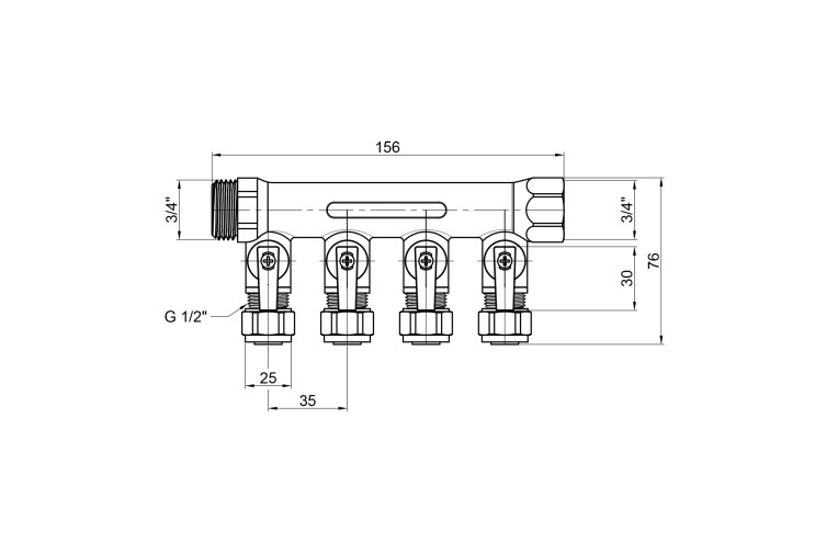 Колектор SD Plus 3/4" 4 виходи SD231W4 SD00005187