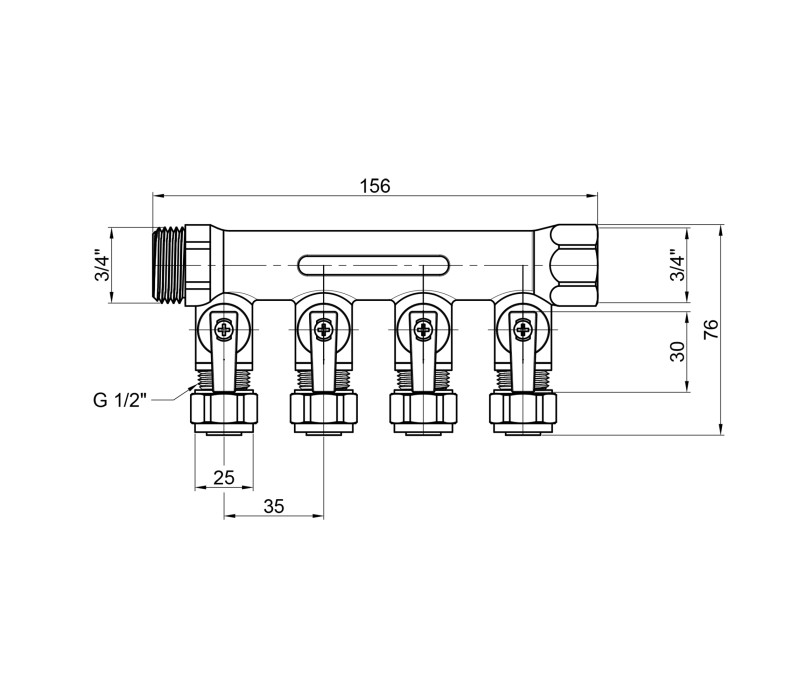 Колектор SD Plus 3/4" 4 виходи SD231W4 SD00005187 Колектор SD Plus 3/4" 4 виходи SD231W4 SD00005187