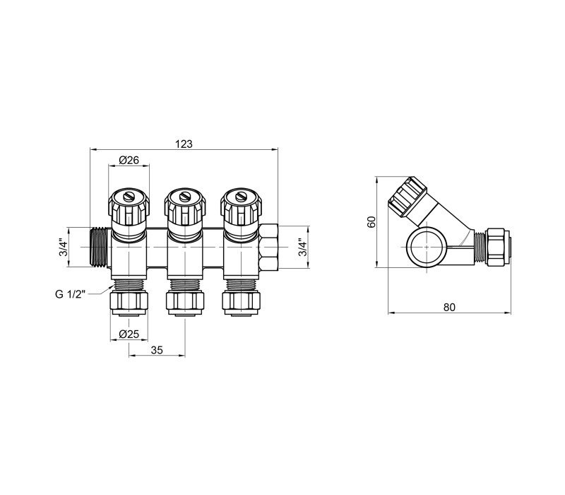 Коллектор SD Plus 3/4" 3 выхода SD230W3 SD00005182 Коллектор SD Plus 3/4" 3 выхода SD230W3 SD00005182
