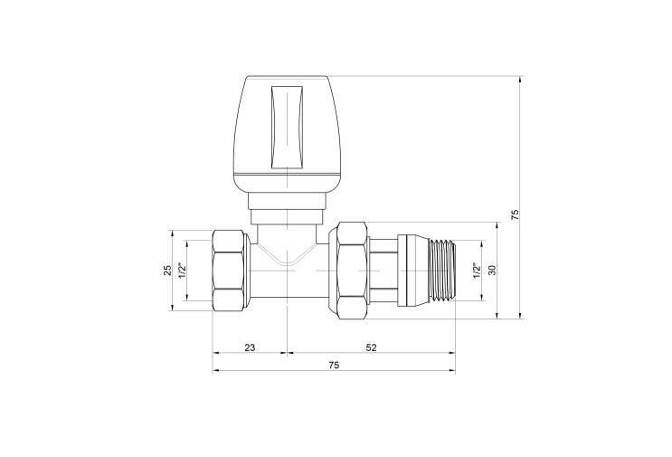 Кран радиаторный Icma 1/2" с антипротечкой прямой №1117 SD00005575