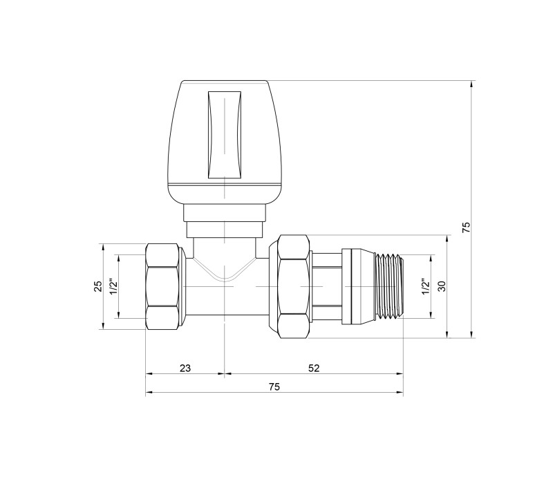 Кран радіаторний Icma 1/2" з антипротіканням прямий №1117 SD00005575