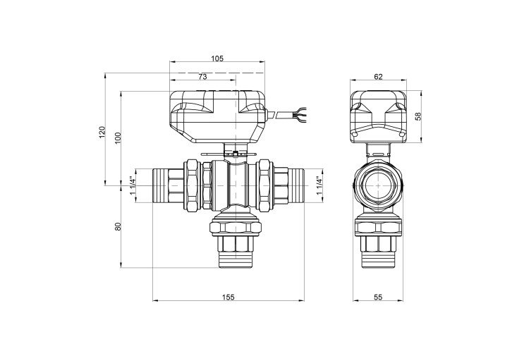 Кран кульовий зонний Icma 1" 1/4 №344 SD00010543