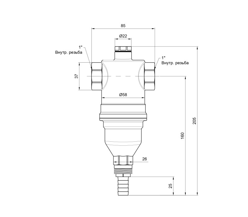 Самопромивний фільтр Icma 1" №745 SD00008246 Самопромивний фільтр Icma 1" №745 SD00008246
