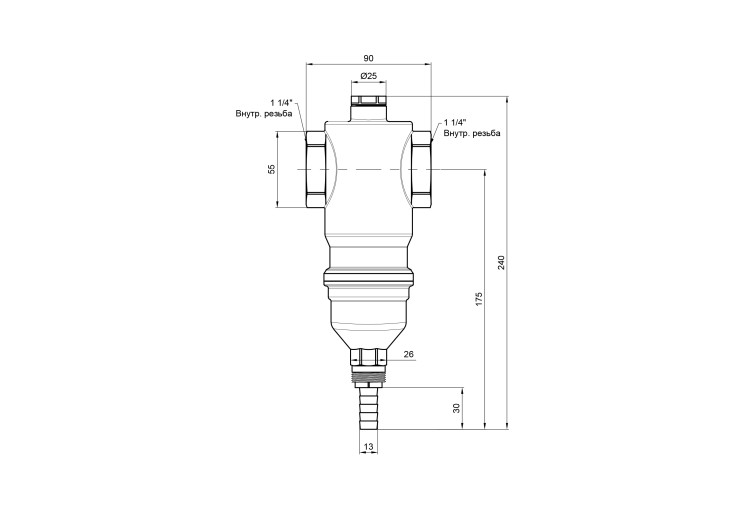 Самопромивний фільтр Icma 1" 1/4 №745 SD00008245 Самопромивний фільтр Icma 1" 1/4 №745 SD00008245