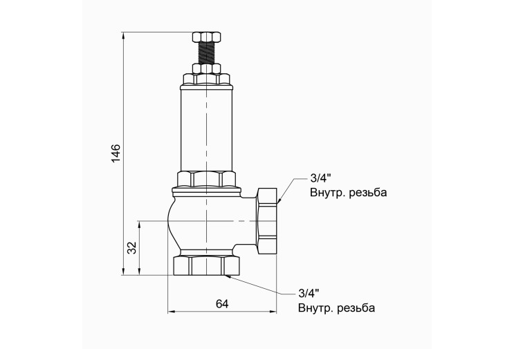 Предохранительный клапан Icma 3/4" ВР №254 SD00007468 Предохранительный клапан Icma 3/4" ВР №254 SD00007468