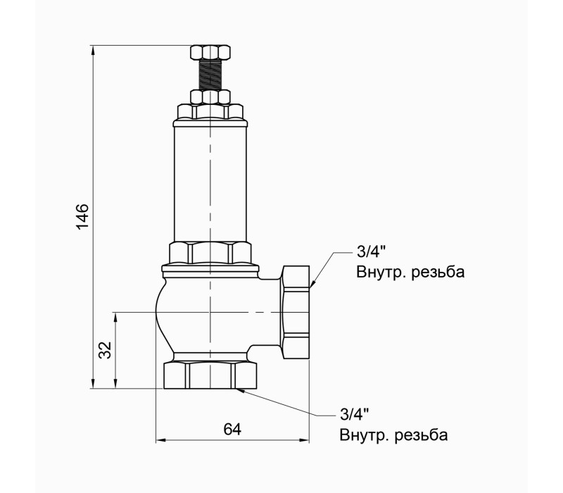 Предохранительный клапан Icma 3/4" ВР №254 SD00007468
