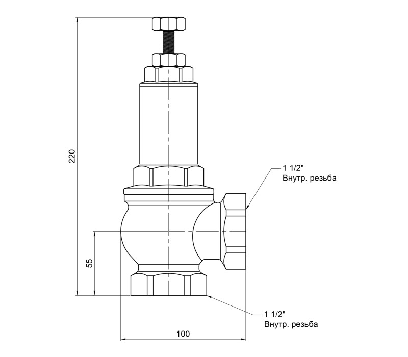 Запобіжний клапан Icma 1" 1/2 ВР №254 SD00007464