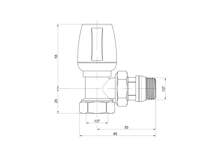Кран радиаторный Icma 1/2" с антипротечкой угловой с ручкой №802+940 SD00005549 Кран радиаторный Icma 1/2" с антипротечкой угловой с ручкой №802+940 SD00005549