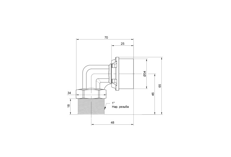 Уголок пресс Icma 32х1" НР №404 SD00009827 Уголок пресс Icma 32х1" НР №404 SD00009827