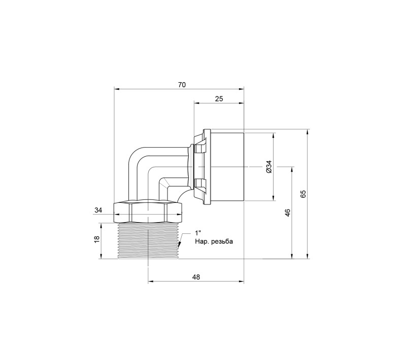 Уголок пресс Icma 32х1" НР №404 SD00009827 Уголок пресс Icma 32х1" НР №404 SD00009827