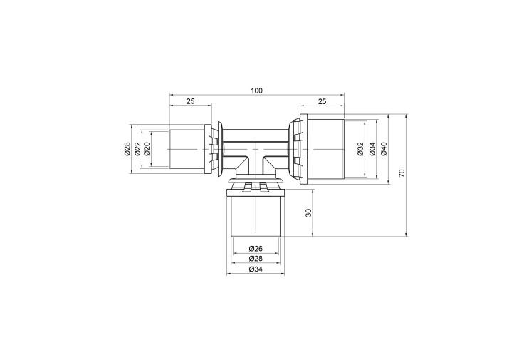 Тройник пресс Icma 20х26х32 №406 SD00009056 Тройник пресс Icma 20х26х32 №406 SD00009056