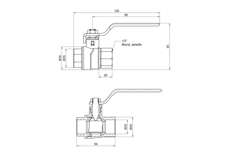 Кран кульовий SD Forte 1/2" ВР для води (ручка) SF600W15 SD00010580 Кран кульовий SD Forte 1/2" ВР для води (ручка) SF600W15 SD00010580