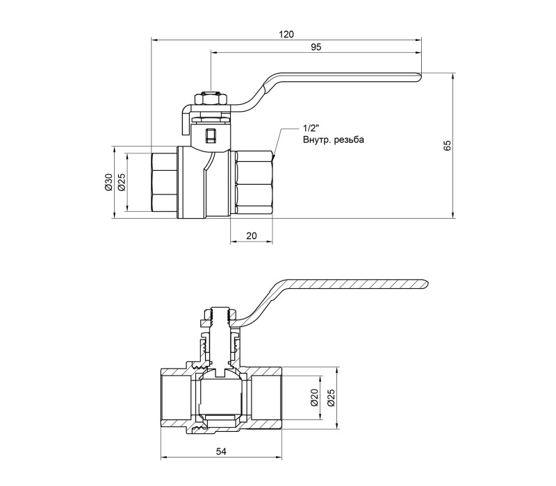 Кран кульовий SD Forte 1/2" ВР для води (ручка) SF600W15 SD00010580 Кран кульовий SD Forte 1/2" ВР для води (ручка) SF600W15 SD00010580