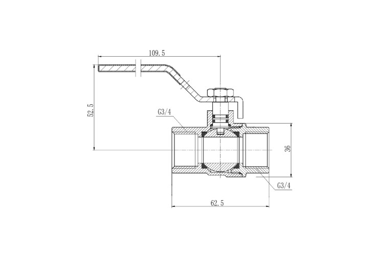 Кран кульовий SD Forte 3/4" ВР для газа (ручка) SF600G20 SD00010572