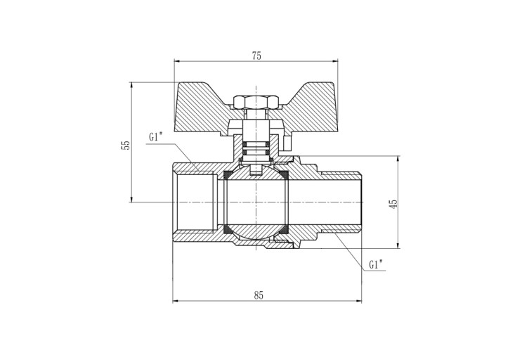 Кран кульовий SD Forte 1" ВЗ для газа (метелик) SF607G25 SD00010562 Кран кульовий SD Forte 1" ВЗ для газа (метелик) SF607G25 SD00010562