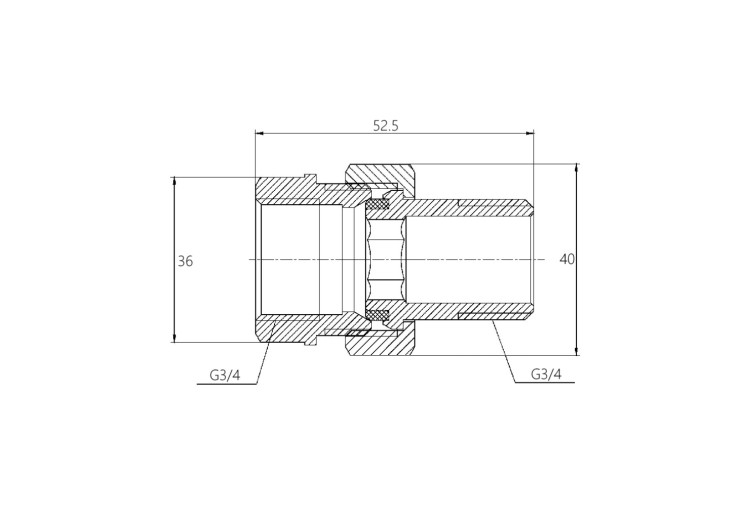 Згін "Американка" SD Forte 3/4" прямий SF190W20 SD00008304 Згін "Американка" SD Forte 3/4" прямий SF190W20 SD00008304
