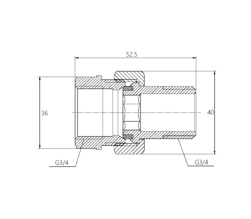 Згін "Американка" SD Forte 3/4" прямий SF190W20 SD00008304 Згін "Американка" SD Forte 3/4" прямий SF190W20 SD00008304