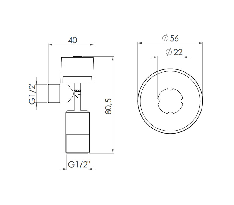 Кран приладовий кульовий SD Forte 1/2" SF340W1515 SD00005495