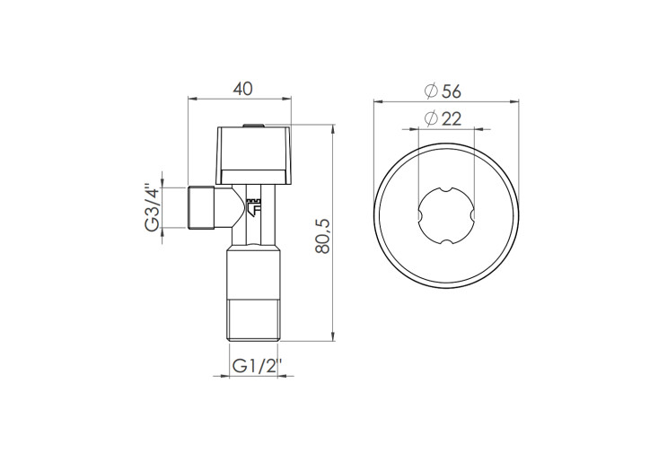 Кран приладовий кульовий SD Forte 1/2"х3/4" SF340W1520 SD00005496